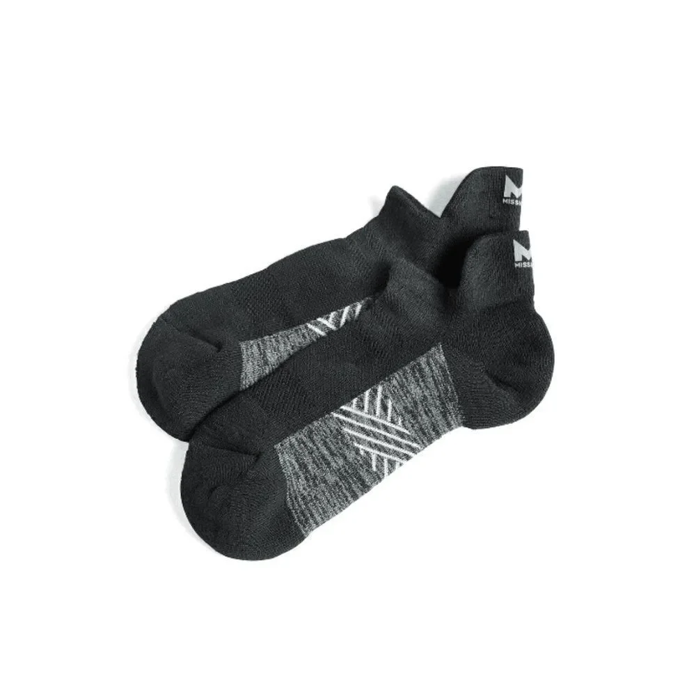 MISSION Unisex Performance Heel Tab, Medium, Black 2,  2-Packs Size M